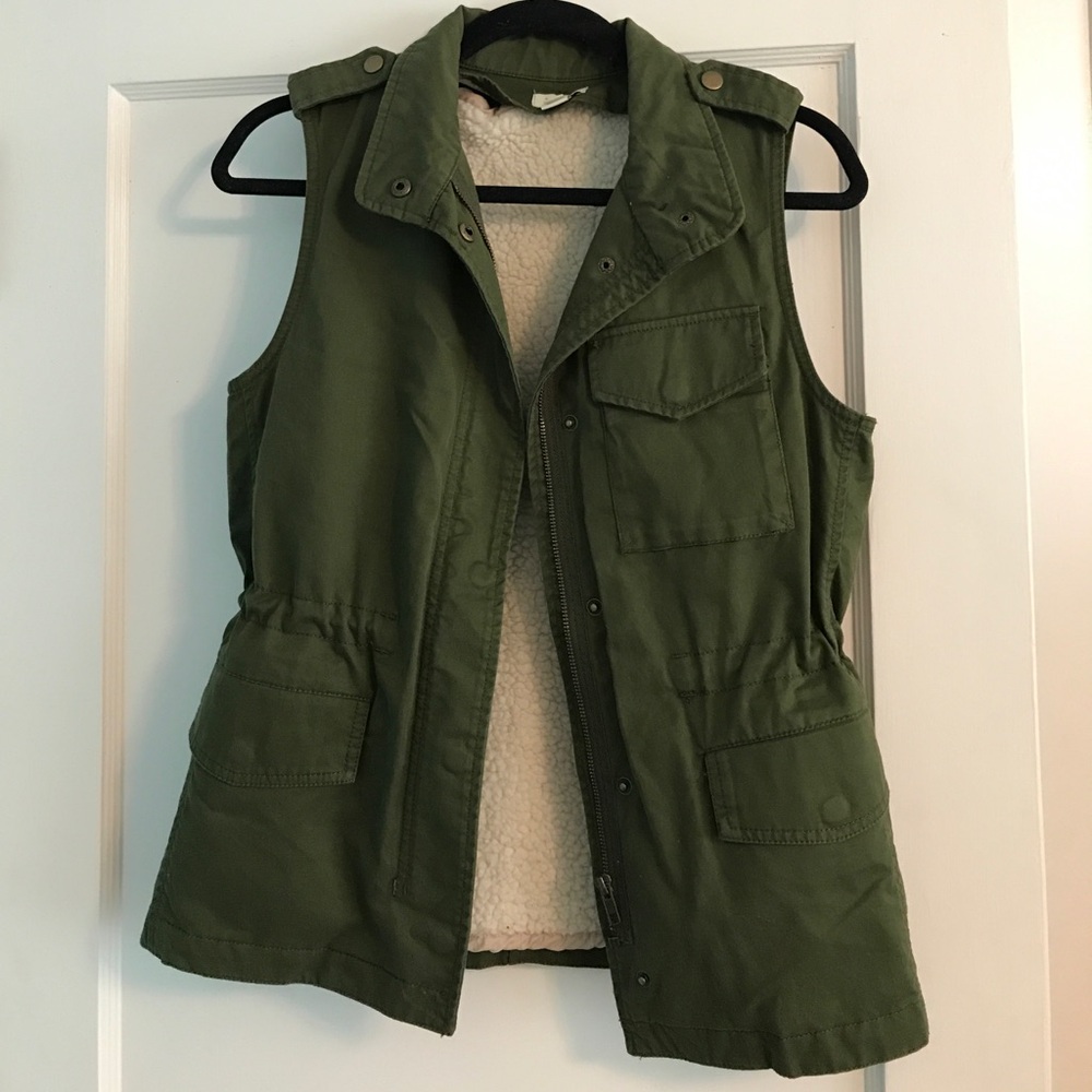 J. Crew Factory Olive Green Utility Vest